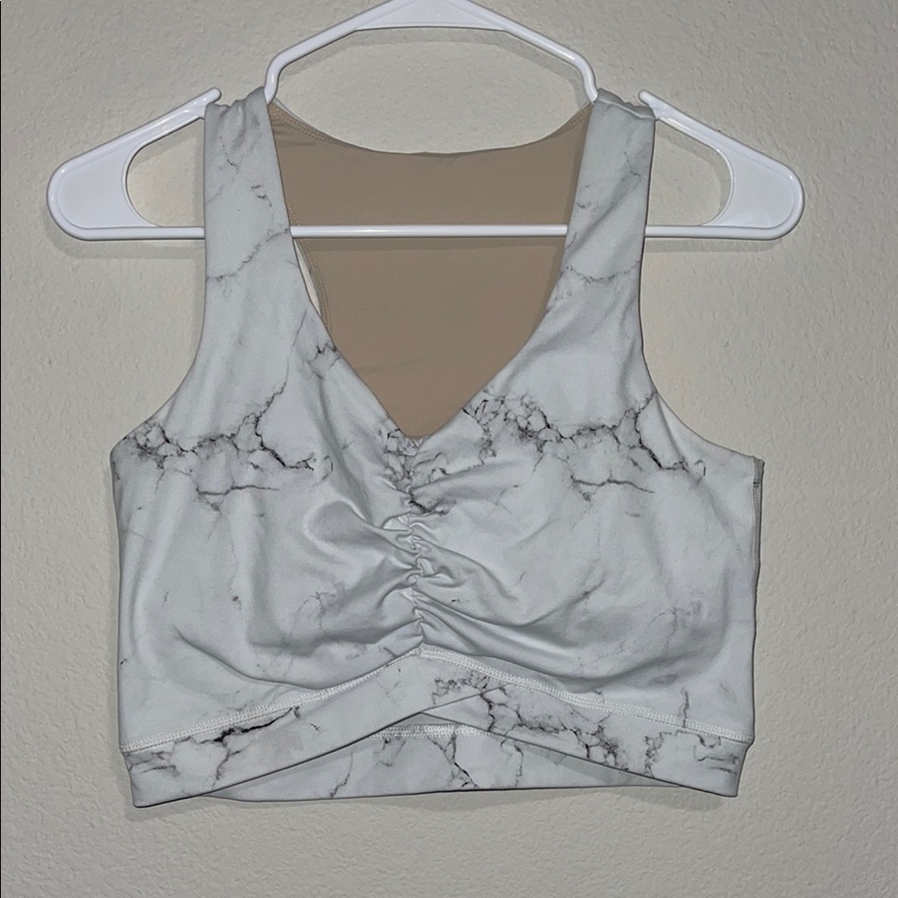 BuffBunny White Marble Crop Top